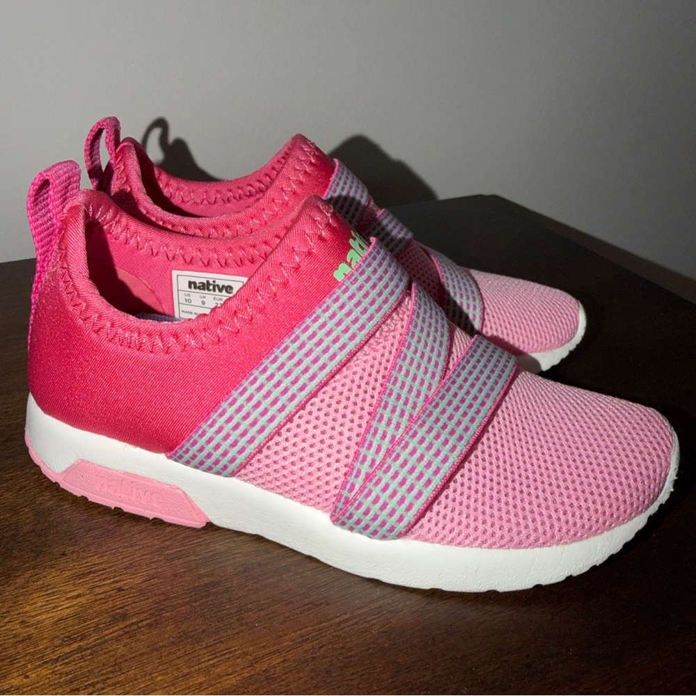 Native Phoenix Sugar Lite Pink Mesh Slip On Shoes  Girls Size 10